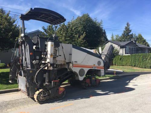 W130 milling in Port Coquitlam, road work